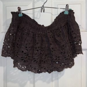 Free people off the shoulder brown womens top